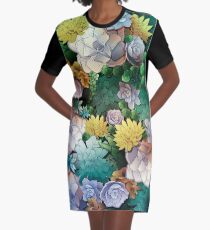 Succulent World Graphic T-Shirt Dress