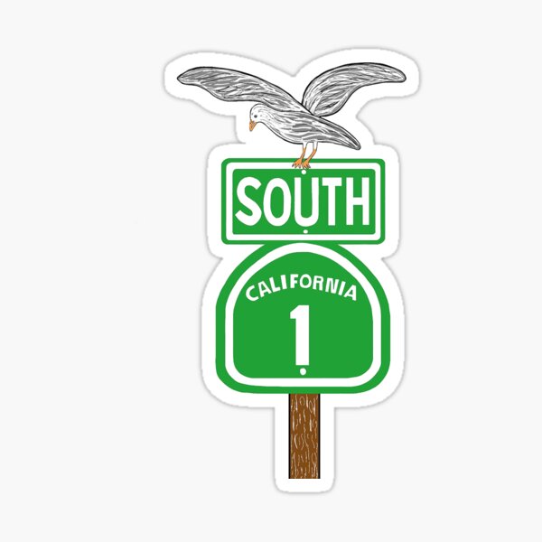 Item preview, California's PCH South Sign with seagull , Hwy 1, 101, Coast Hwy designed and sold by LuluLaRock.