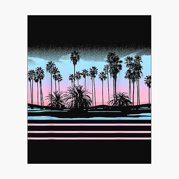 Item preview, Palm Tree Pastel Sunset Scene Graphic designed and sold by luciaaljudith.