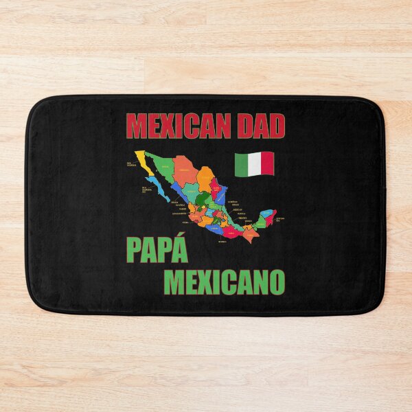 Artikelvorschau, Mexikanischer Vater Papá Mexicano mit Karte und Flagge entworfen und verkauft von artfulnotebook.
