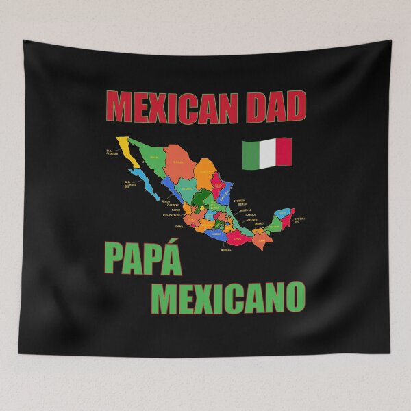 Artikelvorschau, Mexikanischer Vater Papá Mexicano mit Karte und Flagge entworfen und verkauft von artfulnotebook.