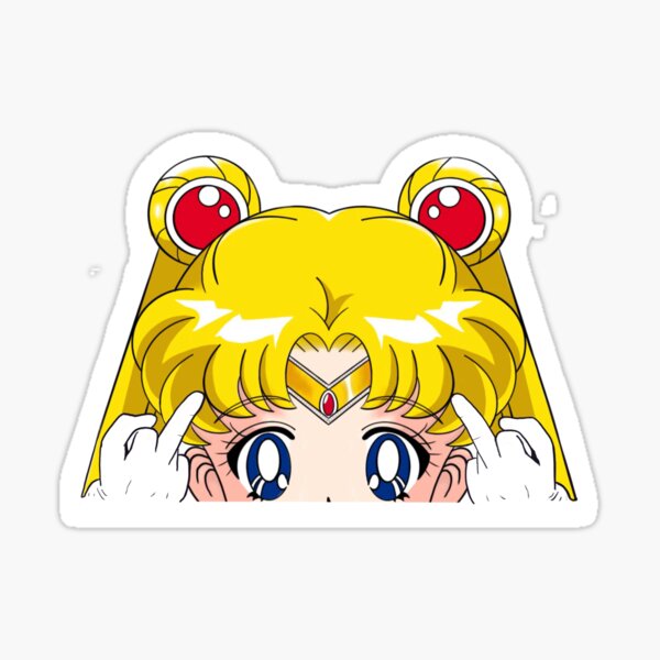 sailor moon peeker decal water bottle laptop car window sticker for sale by szheanyi redbubble