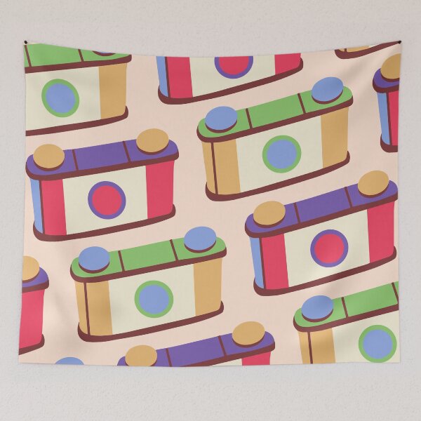 Item preview, Retro Pinhole Camera Pattern - True Spring Seasonal Color Palette designed and sold by aaalou.