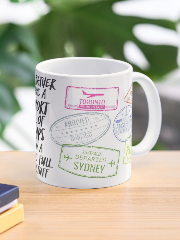 Coffee Mug - Travel Stamps