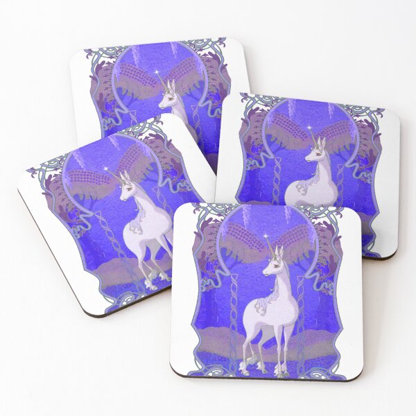 Item preview, The Last Unicorn Art Nouveau Moonlit Night designed and sold by RealBooBear.