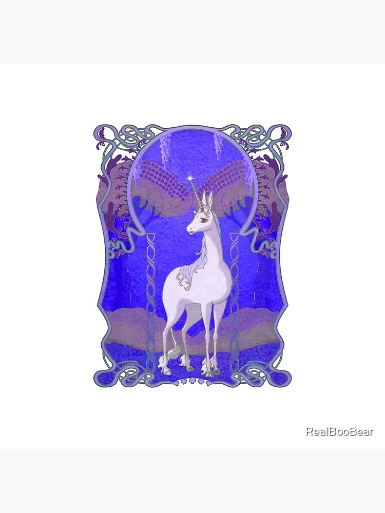 The Last Unicorn Art Nouveau Moonlit Night by RealBooBear