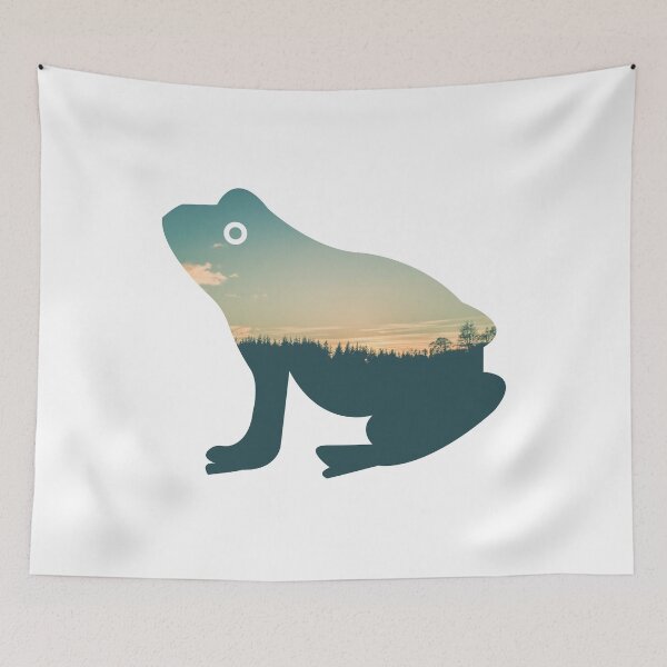 Item preview, Colorful Forest Trees Under Calm Sky Frog | Cute Frog designed and sold by BopleDesigns.