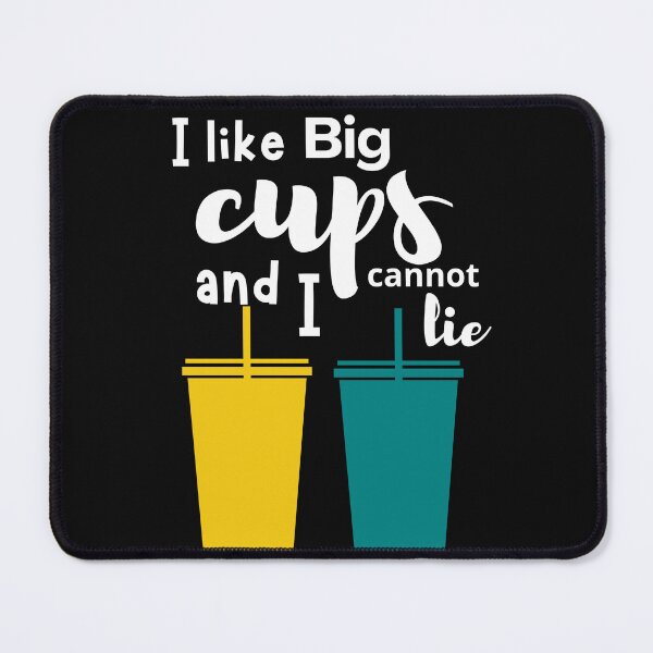 Item preview, I Like Big Cups- (White Text) Yellow and Teal designed and sold by lunabethdesigns.