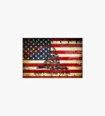 American Flag And Viper On Rusted Metal Door - Don't Tread On Me Art Board