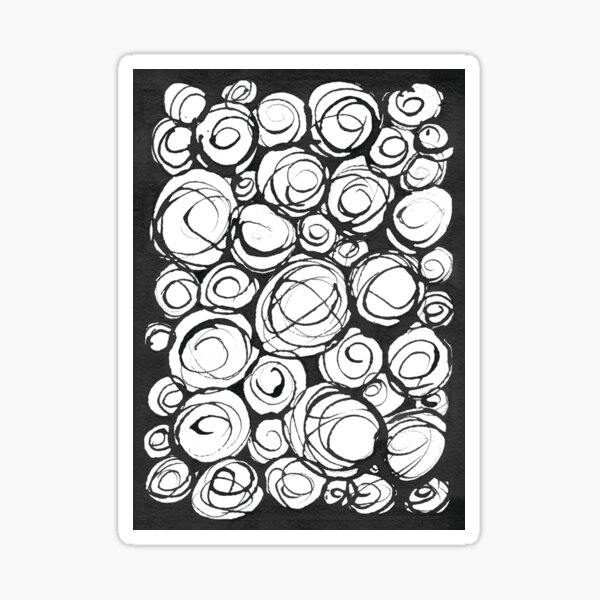Black Inky Swirls Sticker