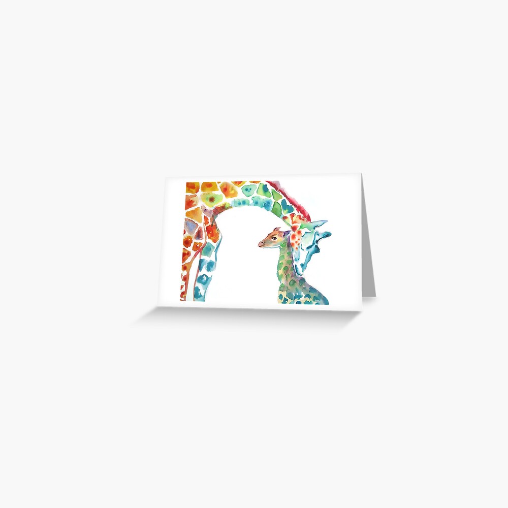Giraffe Mommy and Baby Greeting Card