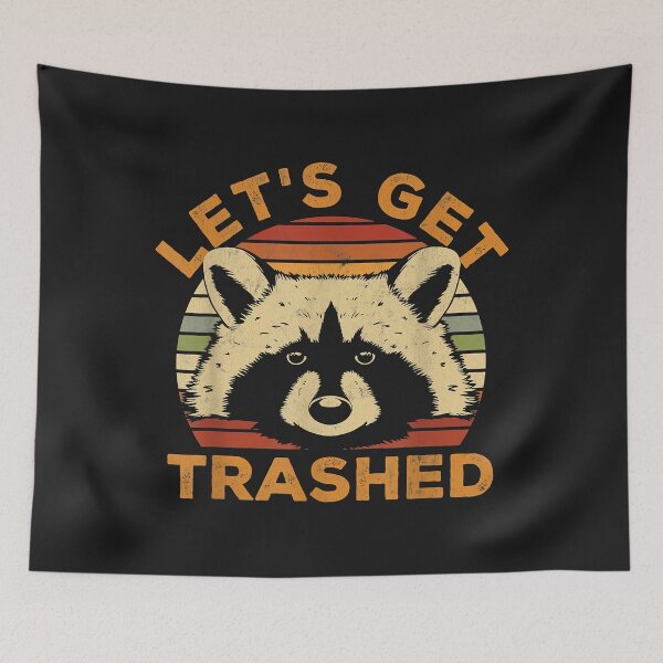Item preview, Vintage Let's Get Trashed Funny Raccoon Lovers Retro Sunset designed and sold by luciaaljudith.