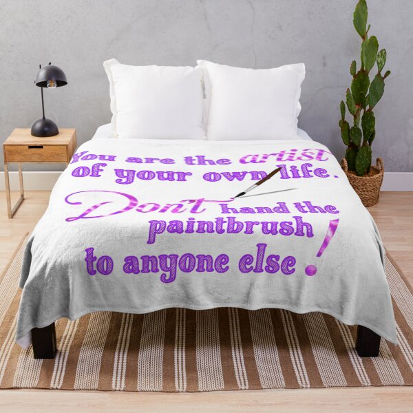 Item preview, You are the Artist of your own life Don’t hand the paintbrush to anyone else.  Thoughtful inspirational quote in purple and pink. designed and sold by MunsyArt.