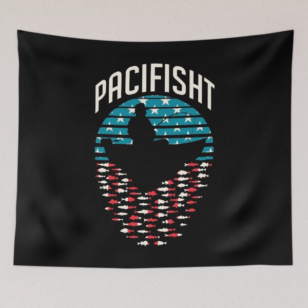 Item preview, Pacifisht Pacifist Fishing Retro Sunset Fisherman USA Flag designed and sold by GrandeDuc.