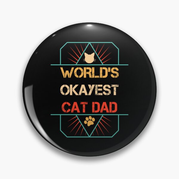 Item preview, World's Okayest Cat Dad Retro designed and sold by Louisa Kohler.