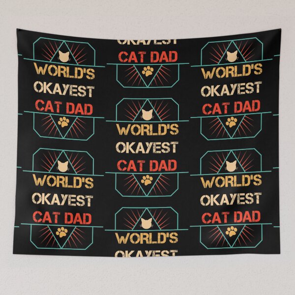 Item preview, World's Okayest Cat Dad Retro designed and sold by Louisa Kohler.