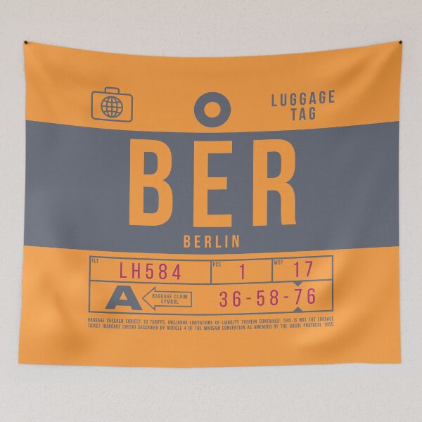 Artikelvorschau, Luggage Tag B - BER Berlin Germany entworfen und verkauft von VoodooCircus.