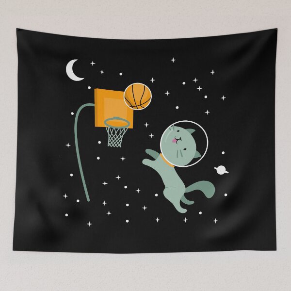 Item preview, Cat Astronaut Playing Basketball In Space designed and sold by Happy Puppy Print On Demand.
