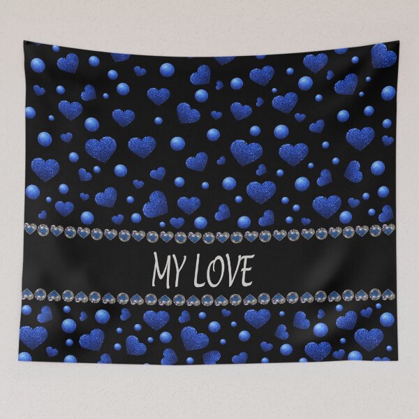 Item preview, My love, Blue heart glitter pattern  designed and sold by homemadecreate.