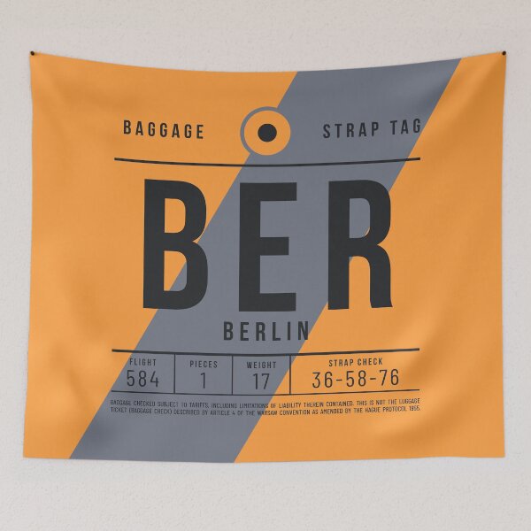 Artikelvorschau, Luggage Tag E - BER Berlin Germany entworfen und verkauft von VoodooCircus.