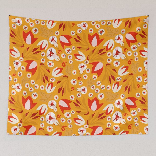 Artikelvorschau, Waldblumen Orange entworfen und verkauft von Kath Wyer.