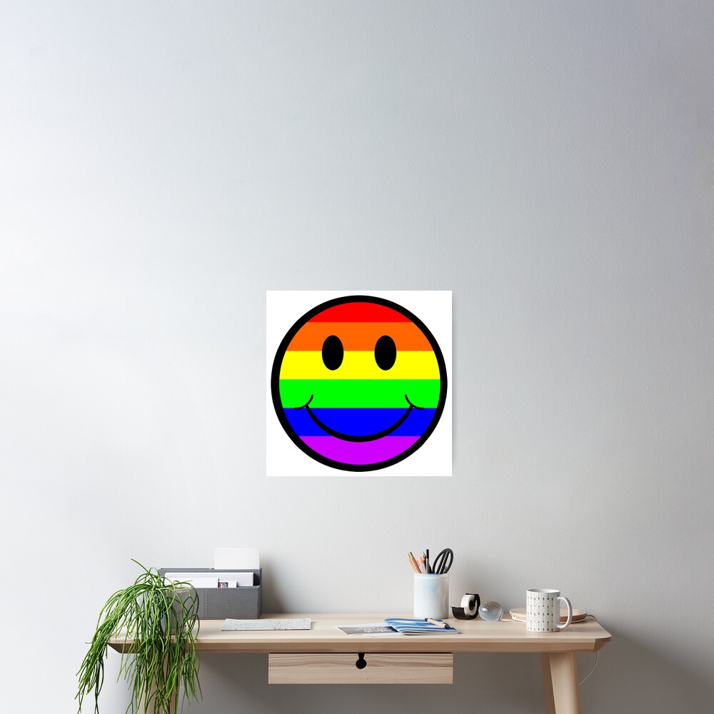 "Happy Rainbow Smiley Face" Poster by DoGback | Redbubble