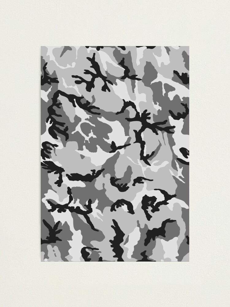  Seamless Camo Black Gray and White Camouflage Pattern Framed  Canvas Wall Art with Wooden Frame, Ready to Hang Wooden Frame Oil Painting,  Artwork Poster Print Decor 15.8 x 23.7 inch: Posters