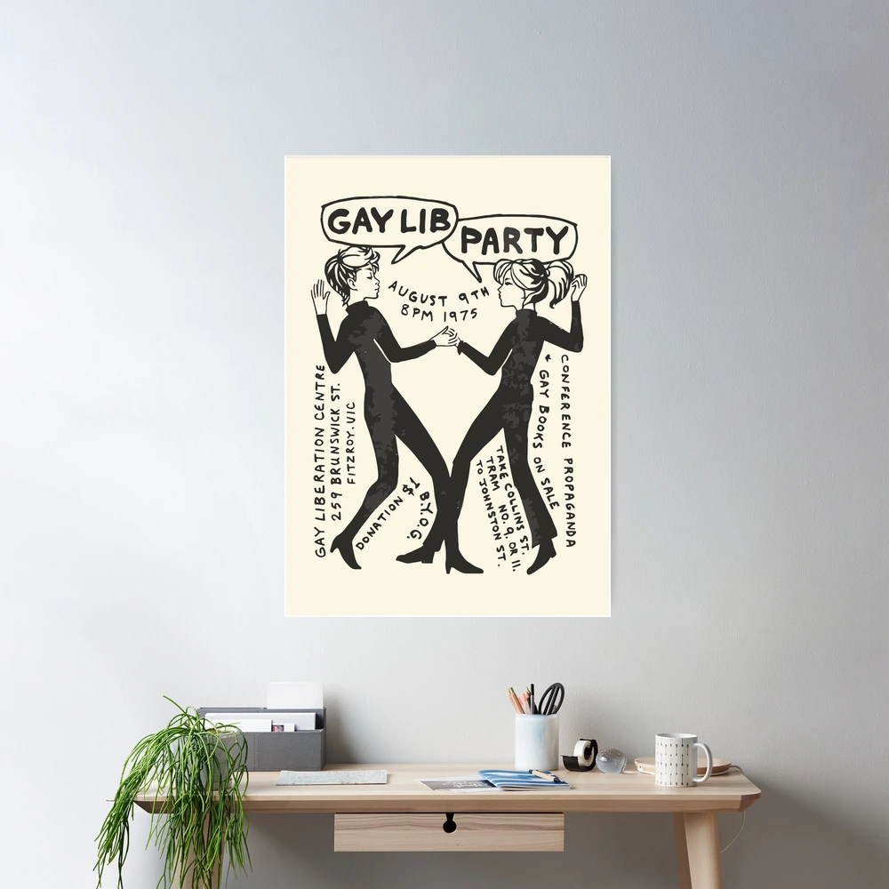 Gay Lib Party Flyer Poster. Print. Arkwork Wall Hanging Artwork. Home Decor  Gift Jigsaw Puzzle