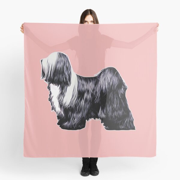 Tibetan Terrier Colorful Silhouette Scarf