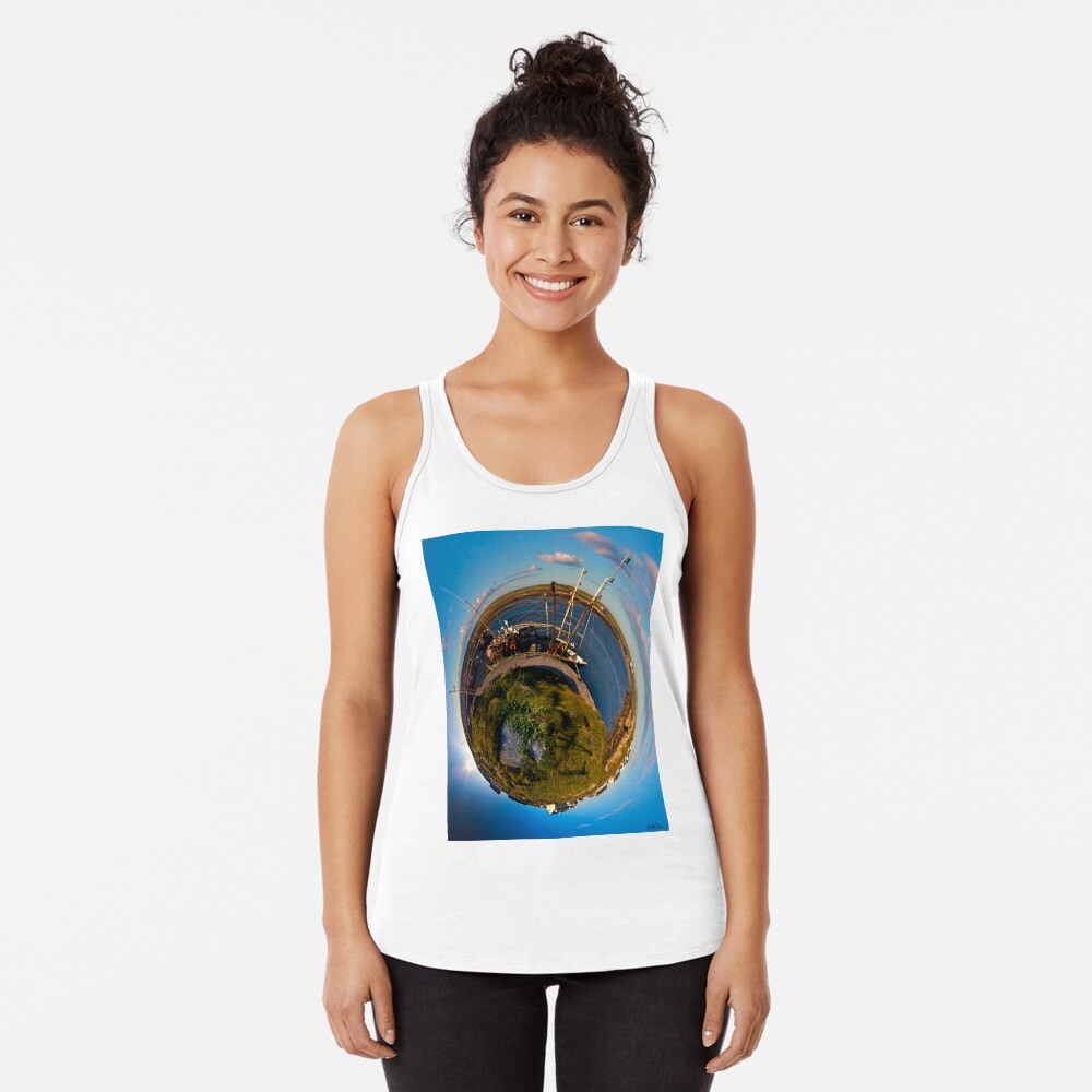 Fishing Boat, Killeany Pier, Inishmore, Aran Islands Racerback Tank Top