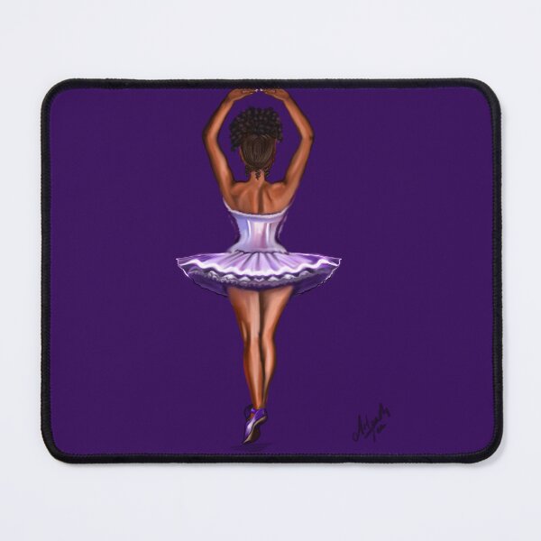 Item preview, African American ballerina in purple tutu- brown skin ballerina dancing designed and sold by Artonmytee.