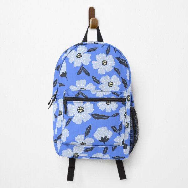 Item preview, white flowers on a blue background designed and sold by burbura.