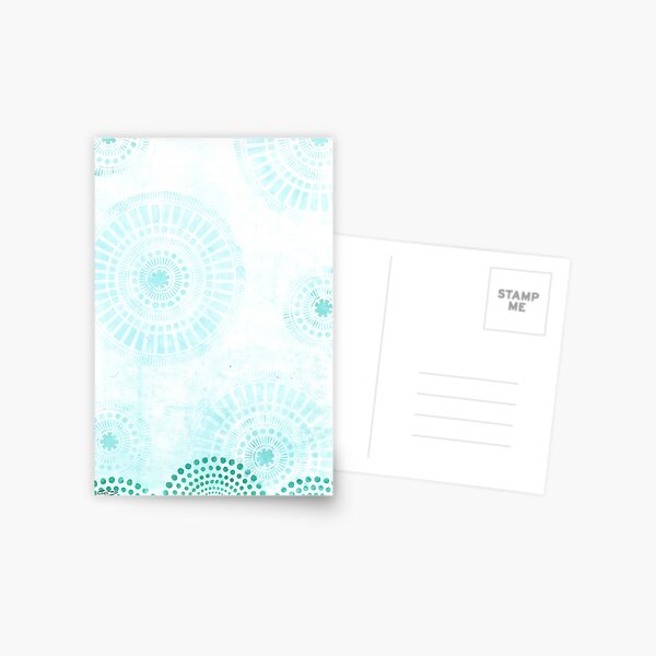 Faded Patterns 2/3: Blue Wheels Postcard