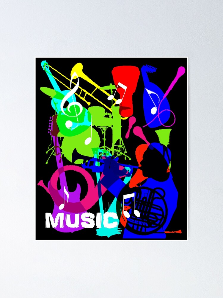 Trumpet Player Musikinstrument Medley Musik Grafik Poster Von Artification Redbubble