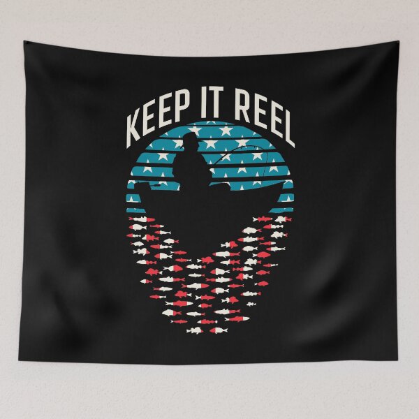 Item preview, Keep It Reel Fishing Retro Sunset Funny Fisherman USA Flag designed and sold by GrandeDuc.