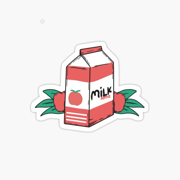 "apple flavored milk box" Sticker for Sale by amanjabal Redbubble