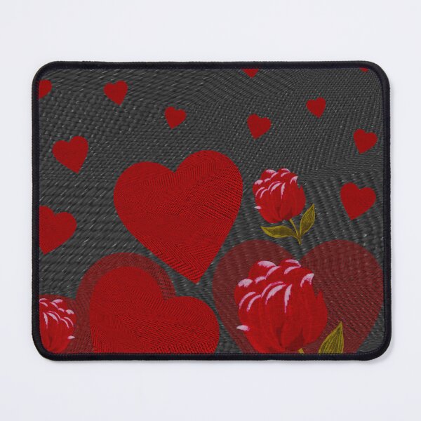 Item preview, Valentine, red heart, red rose on gray background designed and sold by homemadecreate.