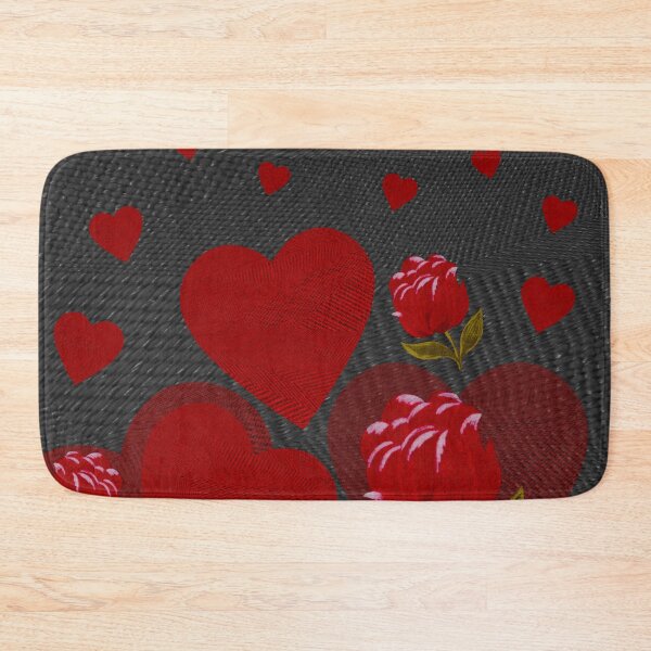 Item preview, Valentine, red heart, red rose on gray background designed and sold by homemadecreate.