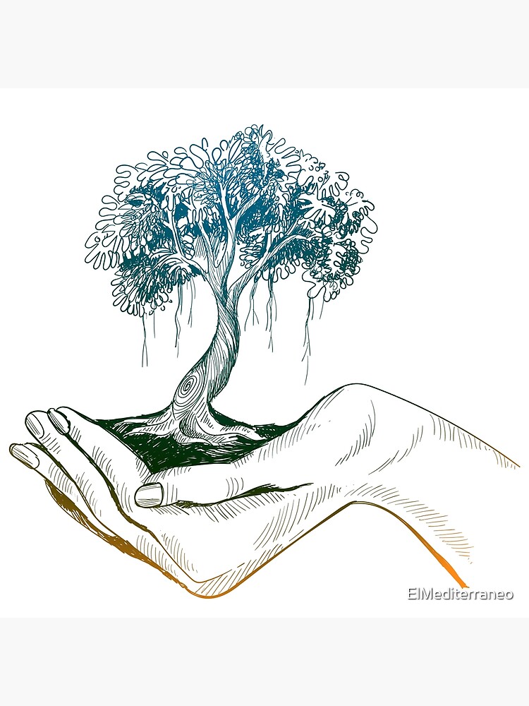 Environmentally friendly concept. Tree crowns, made of green leaves and  hand drawn cartoon sketch of tree trunks. Save environment rescue the  forests. Plant the tree. Stop deforestation. Stock Photo | Adobe Stock