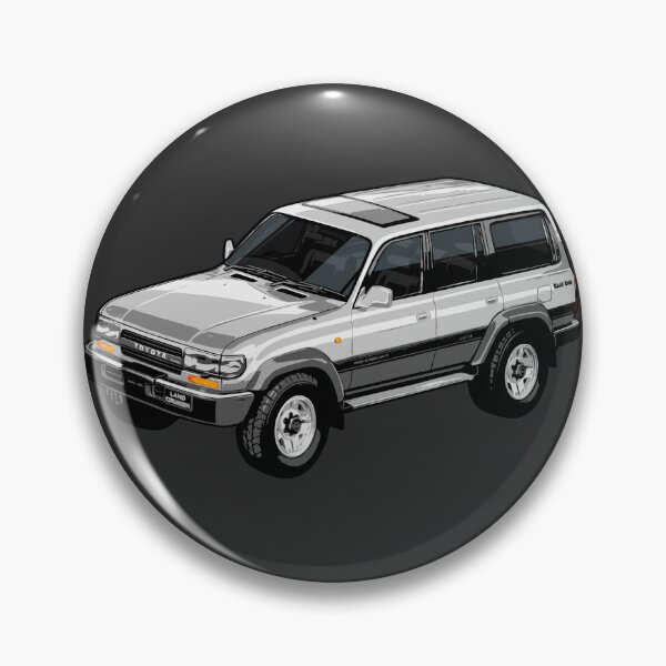 Item preview, Iconic Illustration Toyota Land Cruiser FZJ80 (80 series) silver / grey designed and sold by SketchNinja.