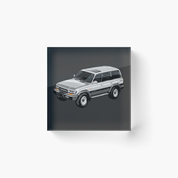 Item preview, Iconic Illustration Toyota Land Cruiser FZJ80 (80 series) silver / grey designed and sold by SketchNinja.