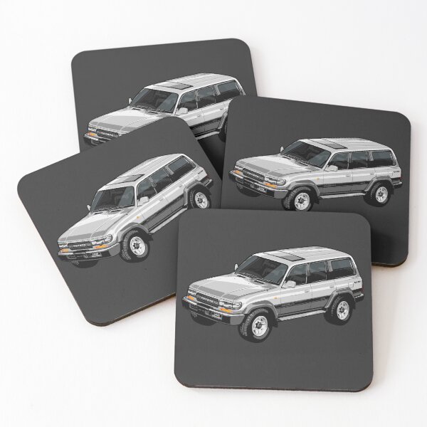 Item preview, Iconic Illustration Toyota Land Cruiser FZJ80 (80 series) silver / grey designed and sold by SketchNinja.