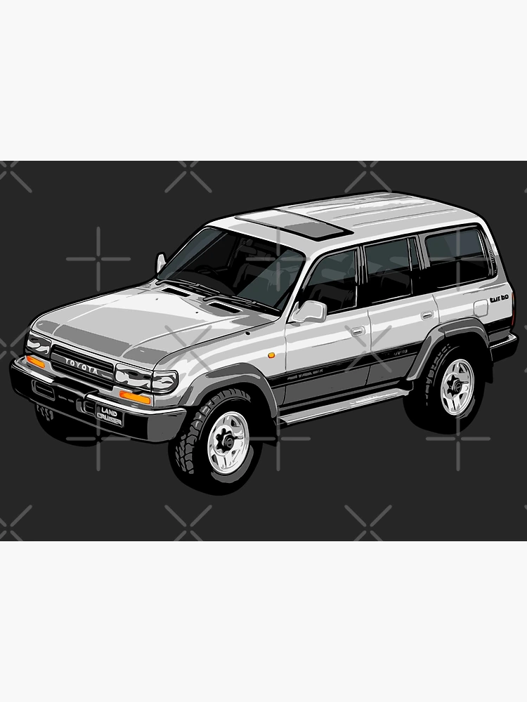 Iconic Illustration Toyota Land Cruiser FZJ80 (80 series) silver / grey |  Poster