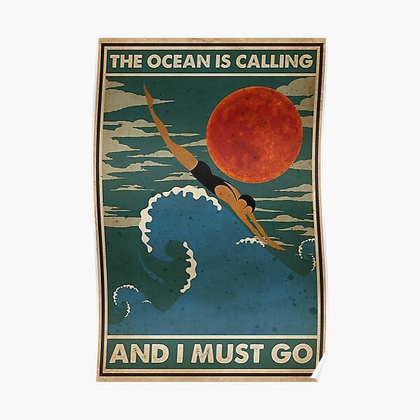 "the ocean calling Poster" Poster for Sale by obidenha Redbubble