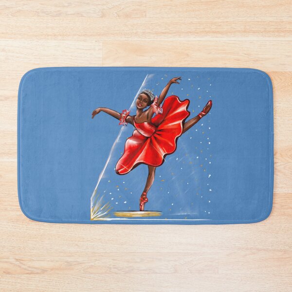 Item preview, Dance Ballet, African American ballerina dancing in red pointe shoes - ballerina doing pirouette in red tutu and red shoes  - brown skin ballerina designed and sold by Artonmytee.