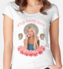 Paris Hilton 'Stop Being Poor' Women's Fitted Scoop T-Shirt