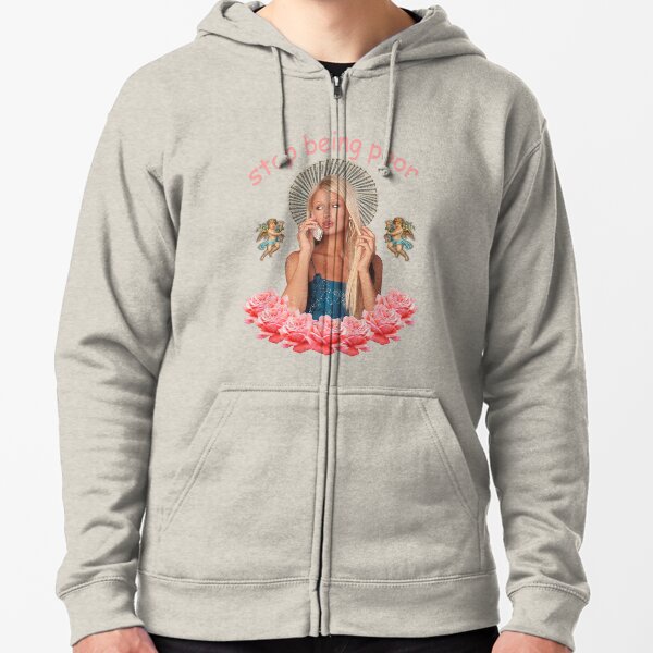 Paris Hilton 'Stop Being Poor' Zipped Hoodie
