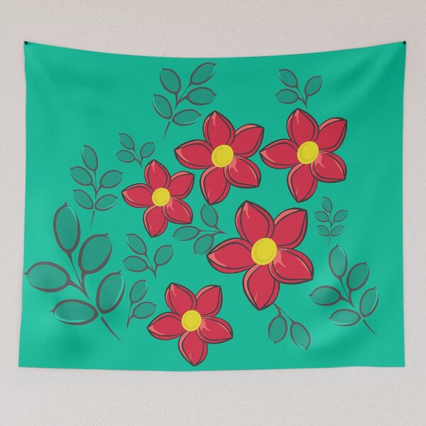 Item preview, Red flowers designed and sold by demonkourai.