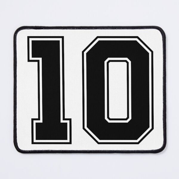 Item preview, 10 American Football Classic Vintage Sport Jersey Number in black number on white background for american football, baseball or basketball designed and sold by Marcin Adrian.