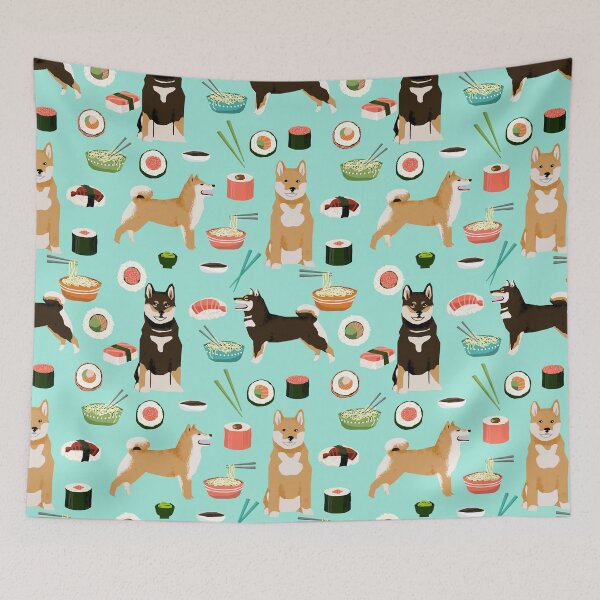 Item preview, Shiba Inu noodles pho food cute dog art sushi dogs pet portrait pattern by PetFriendly designed and sold by PetFriendly.